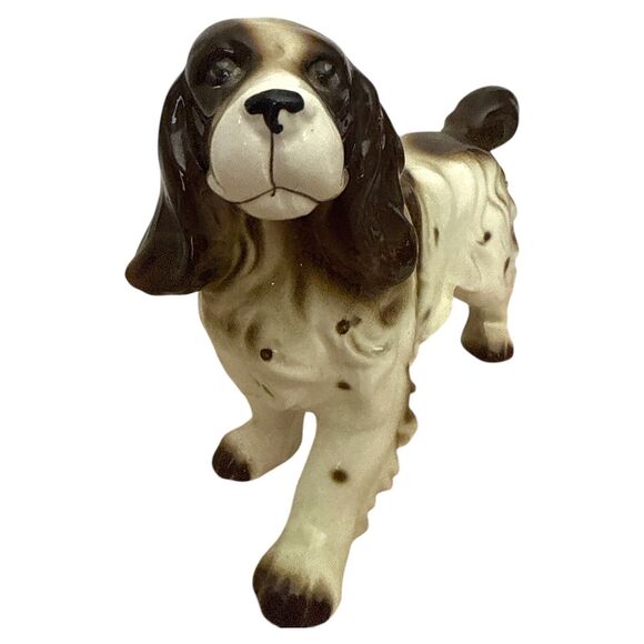 Vtg FAIRYLAND Japan English Spaniel Dog Figurine 10” Ceramic Porcelain Spotted - Picture 8 of 9